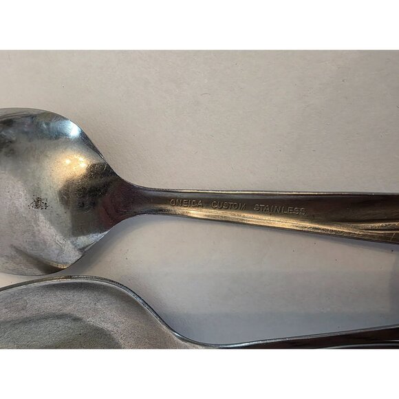 Set Of 10 Oneida Community  Roseann Silverplate & Stainless Steel Spoons - Picture 6 of 6
